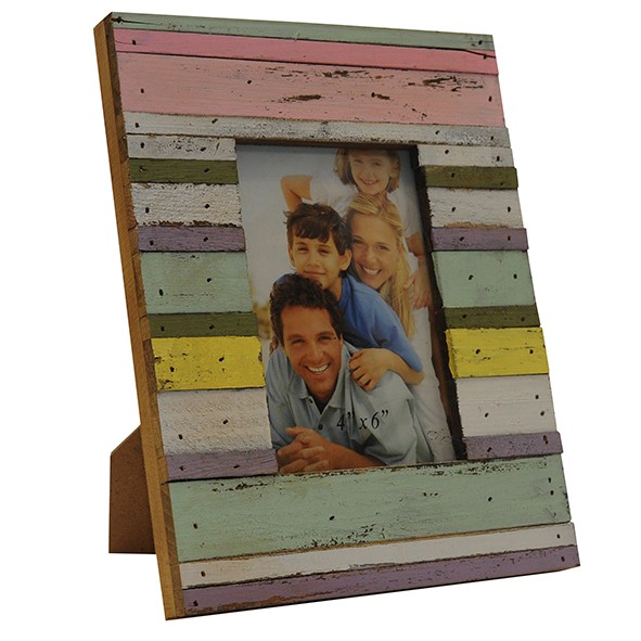 MARCO FADED WOODEN PINK RAINBOW PHOTO FRAME