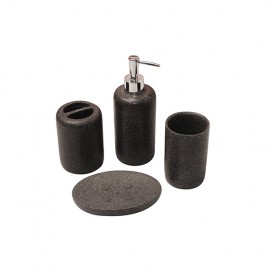 ROUND BLACK TOILETRY SET